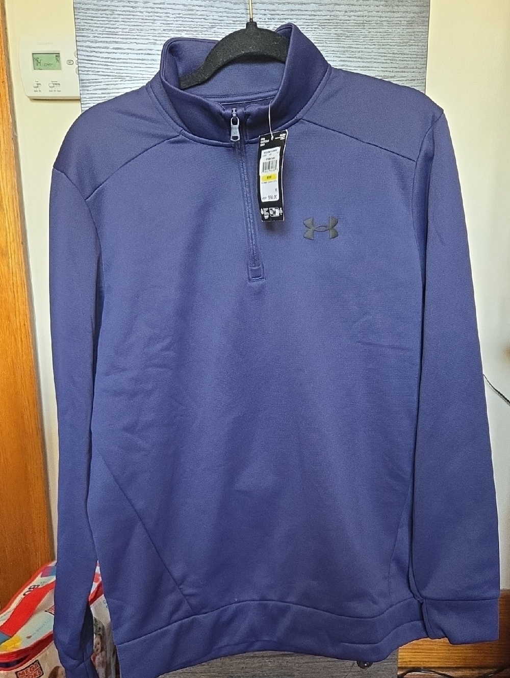 Under Armour Men's 1/4 Zip Pullover Sweatshirt - Navy Blue